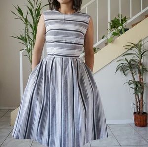 Stripe midi dress with pockets